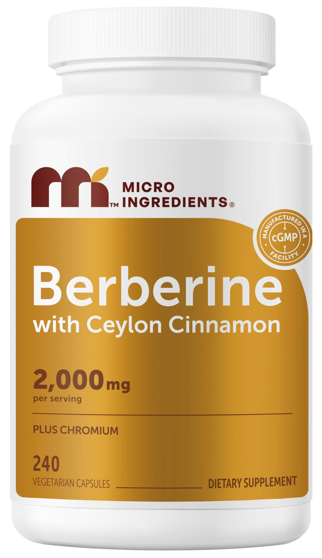 Berberine with Ceylon Cinnamon 2,000 mg 240 Vegetarian Capsules K116
