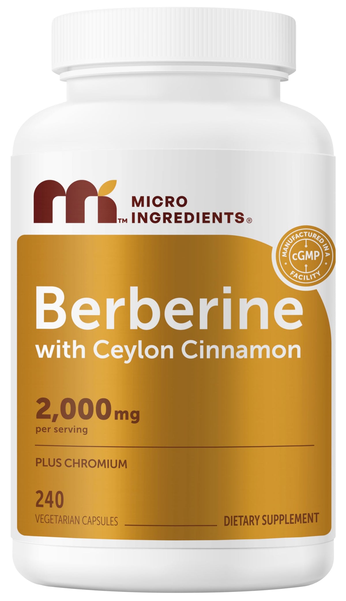 Berberine with Ceylon Cinnamon 2,000 mg 240 Vegetarian Capsules K116