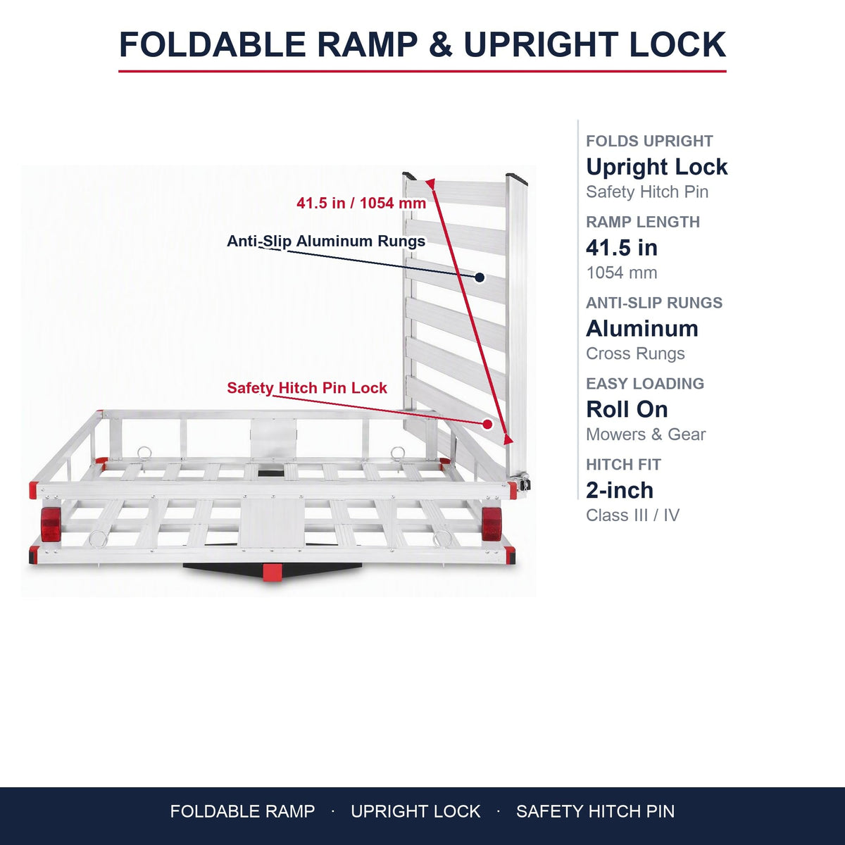 Aluminum Hitch Cargo Carrier with Folding Ramp V431