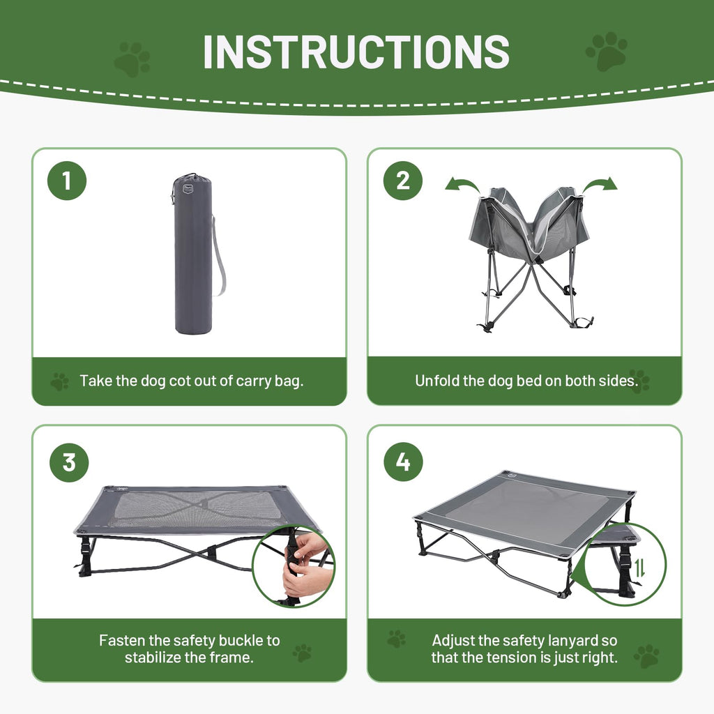 Elevated Cooling Dog Bed with Breathable Mesh A736