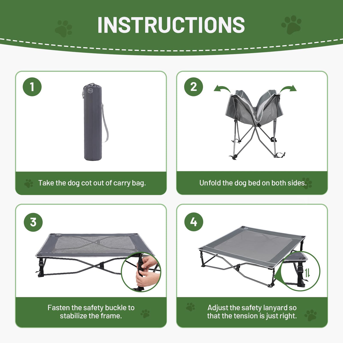 Elevated Cooling Dog Bed with Breathable Mesh A736