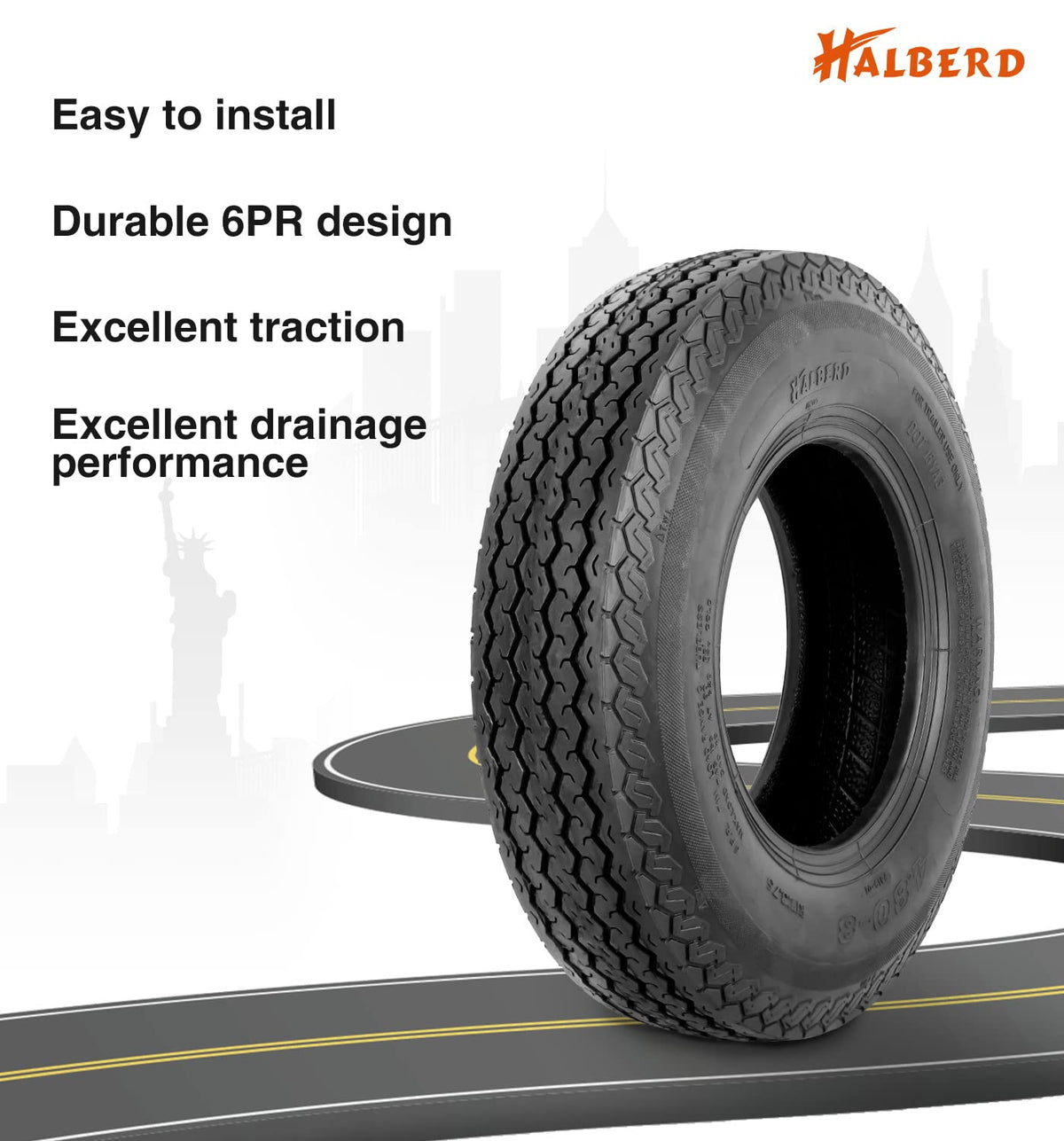 4.80-8 Trailer Tires Set of 2 Tubeless X31883