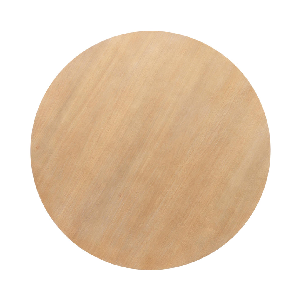Round Two-Tier Wood Coffee Table with Storage O646236