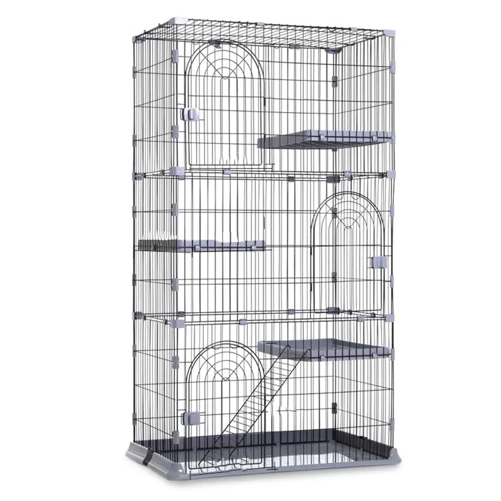 3/4-Tier Wire Cat Cage Playpen Kennel with Hammock O6555