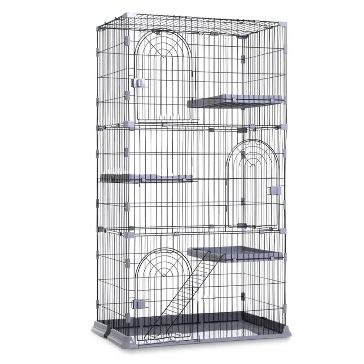 3/4-Tier Wire Cat Cage Playpen Kennel with Hammock O6555