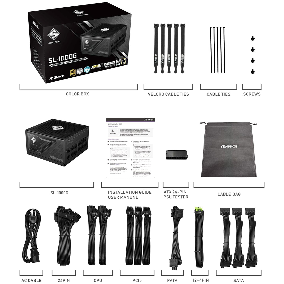1000W 80 Plus Gold Full Modular Power Supply R59453