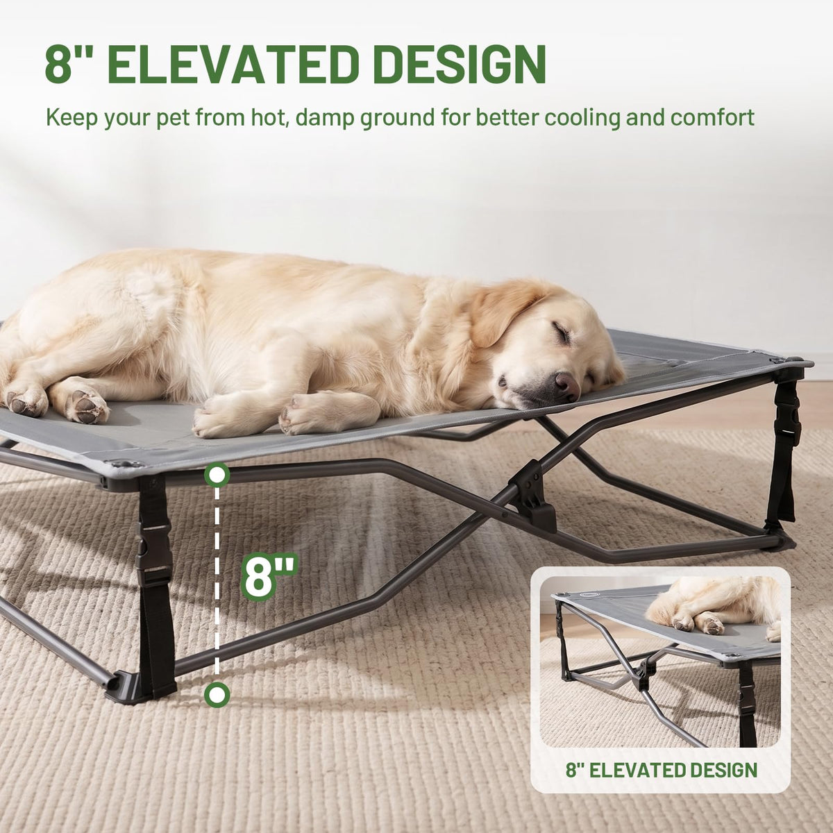 Elevated Cooling Dog Bed with Breathable Mesh A736