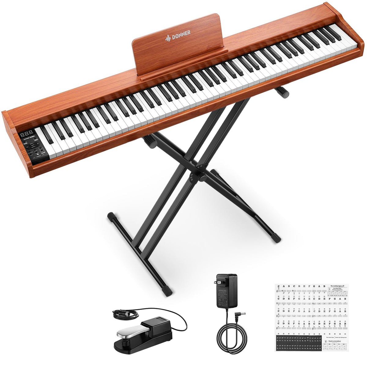 88 Keys Digital Piano with Stand and Sustain Pedal S72429
