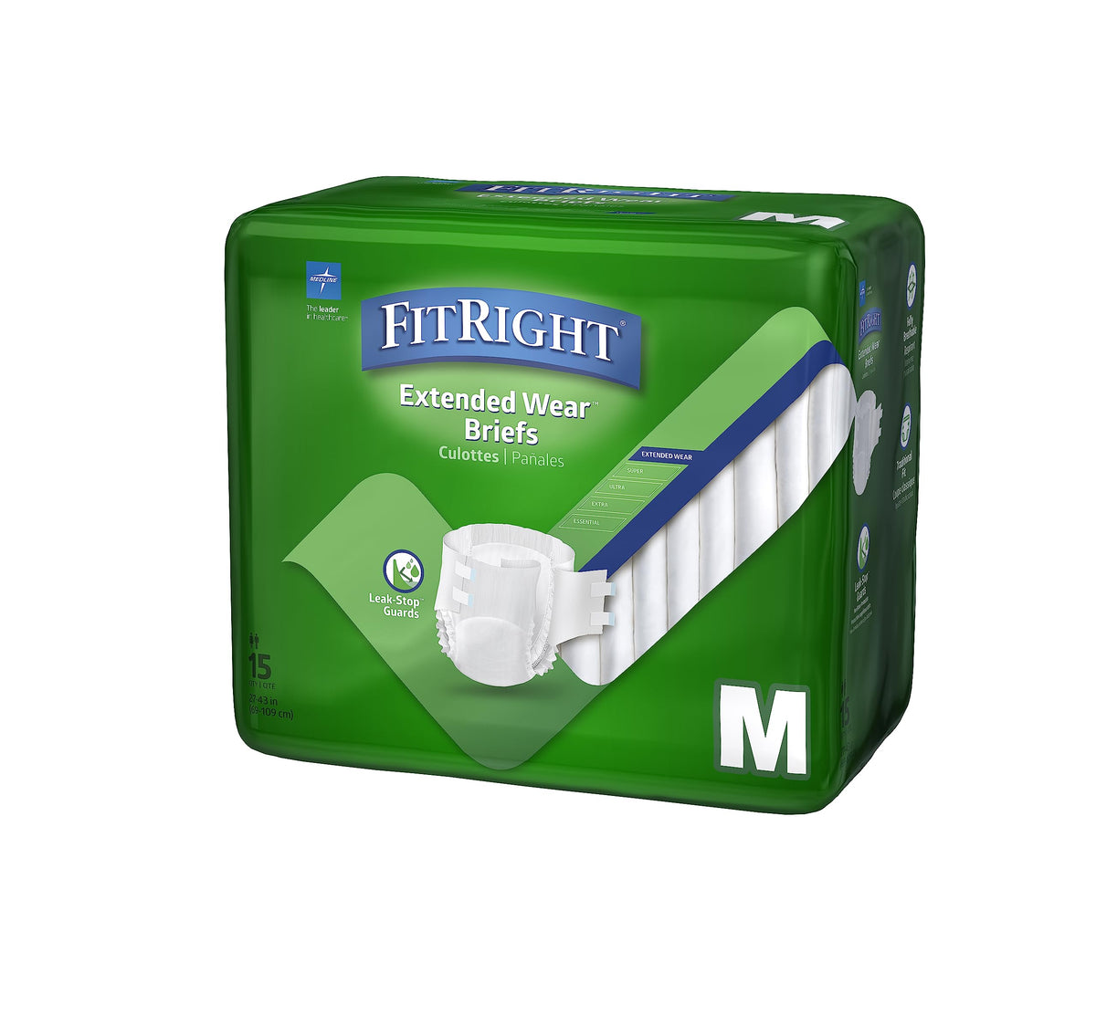 Adult Incontinence Briefs with Tabs, Medium, 15 Count M1804