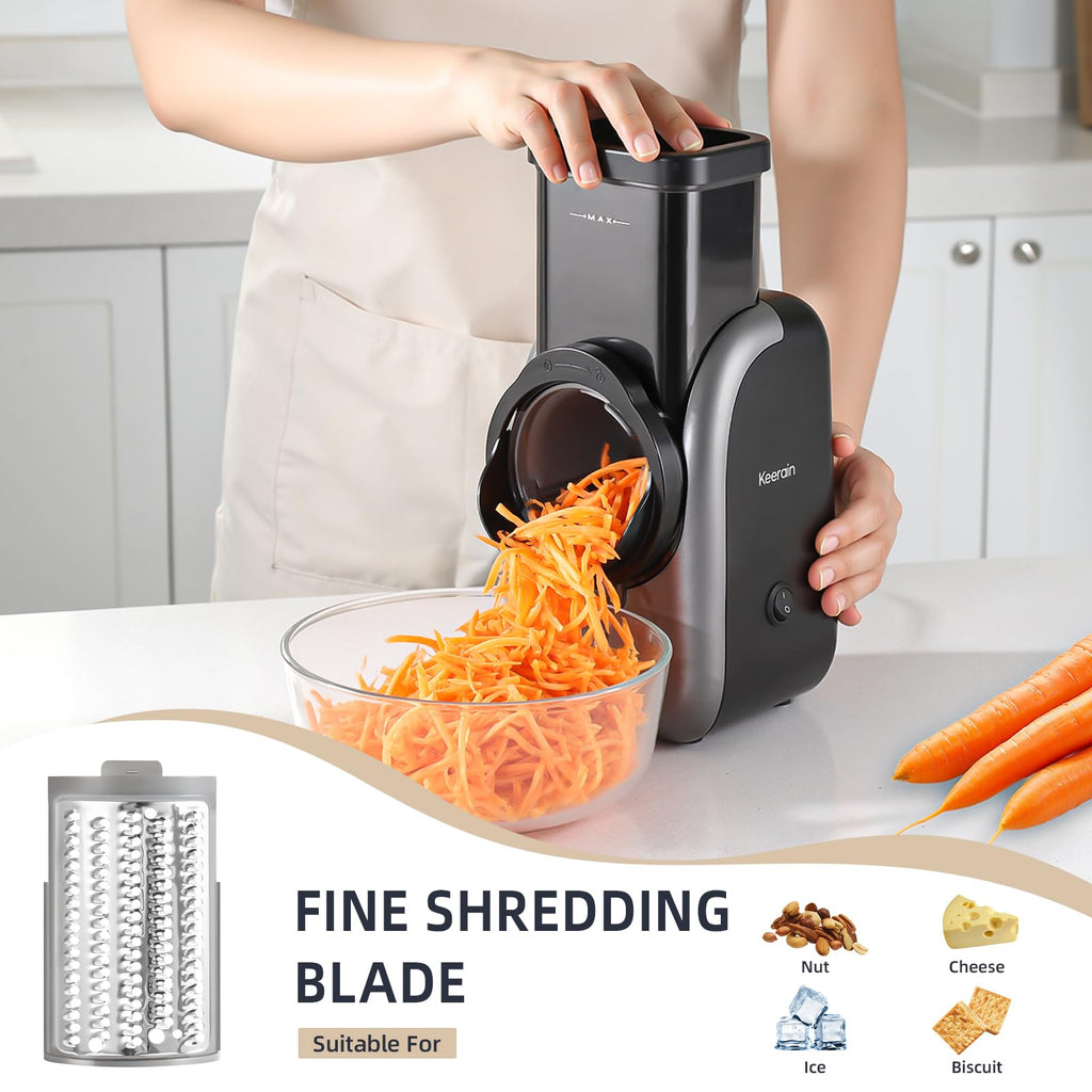 Electric Vegetable Slicer and Cheese Grater with 4 Stainless Steel Blades M5015