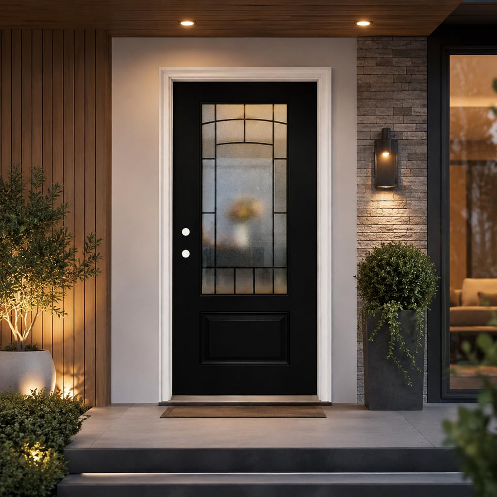 36" x 80" Black FRP Entry Door G692