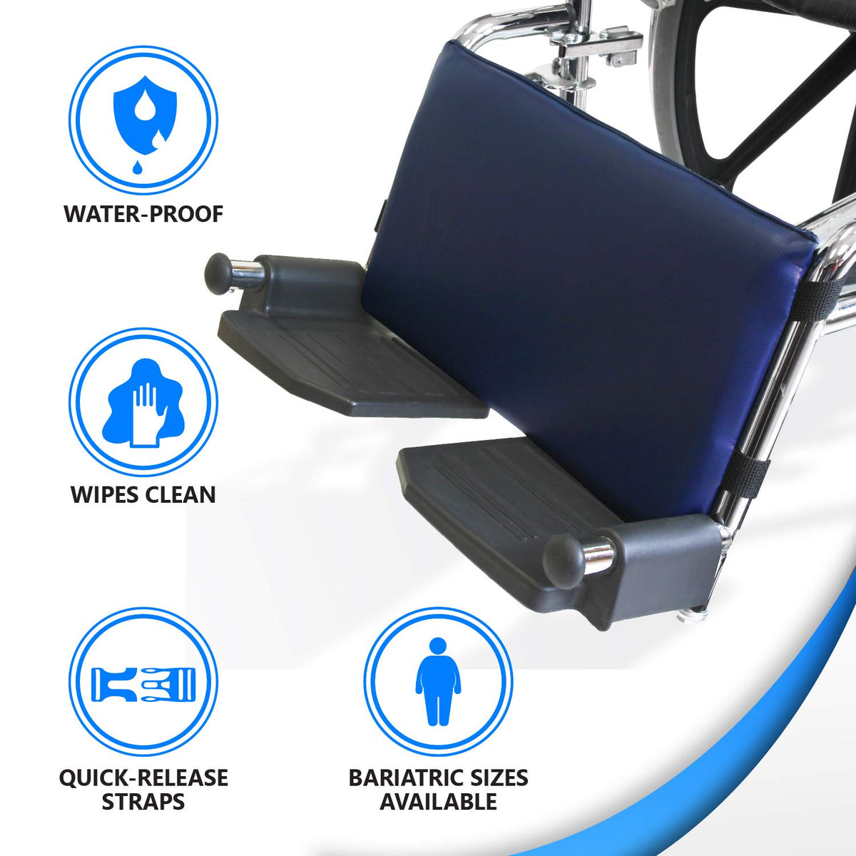 Cushioned Non-Slip Vinyl Wheelchair Leg Rest Pad X2383
