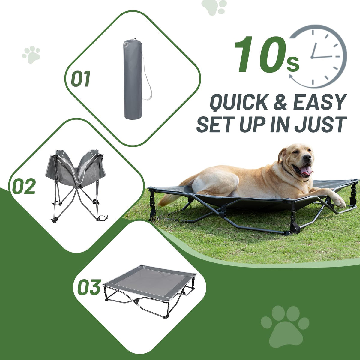 Elevated Cooling Dog Bed with Breathable Mesh A736