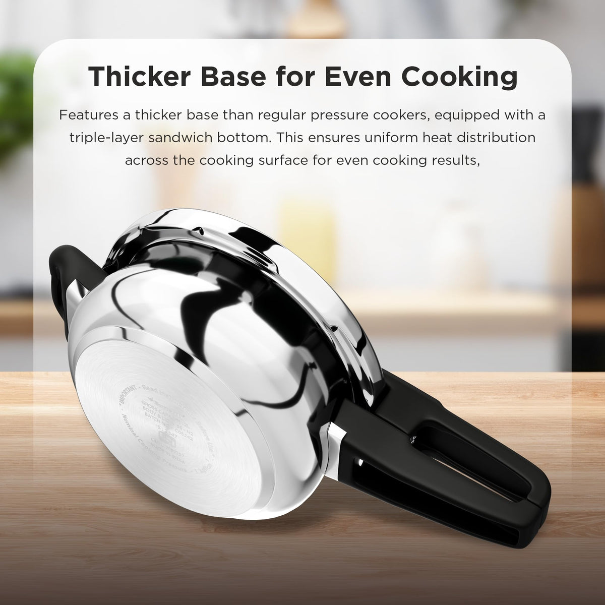 Stainless Steel Pressure Cooker - 2 Litres E80555