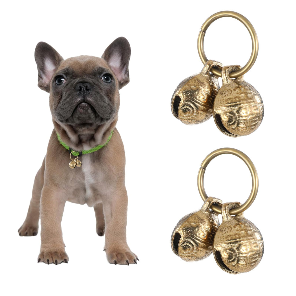 Copper Brass Dog Collar Bells 4 PCS S9444