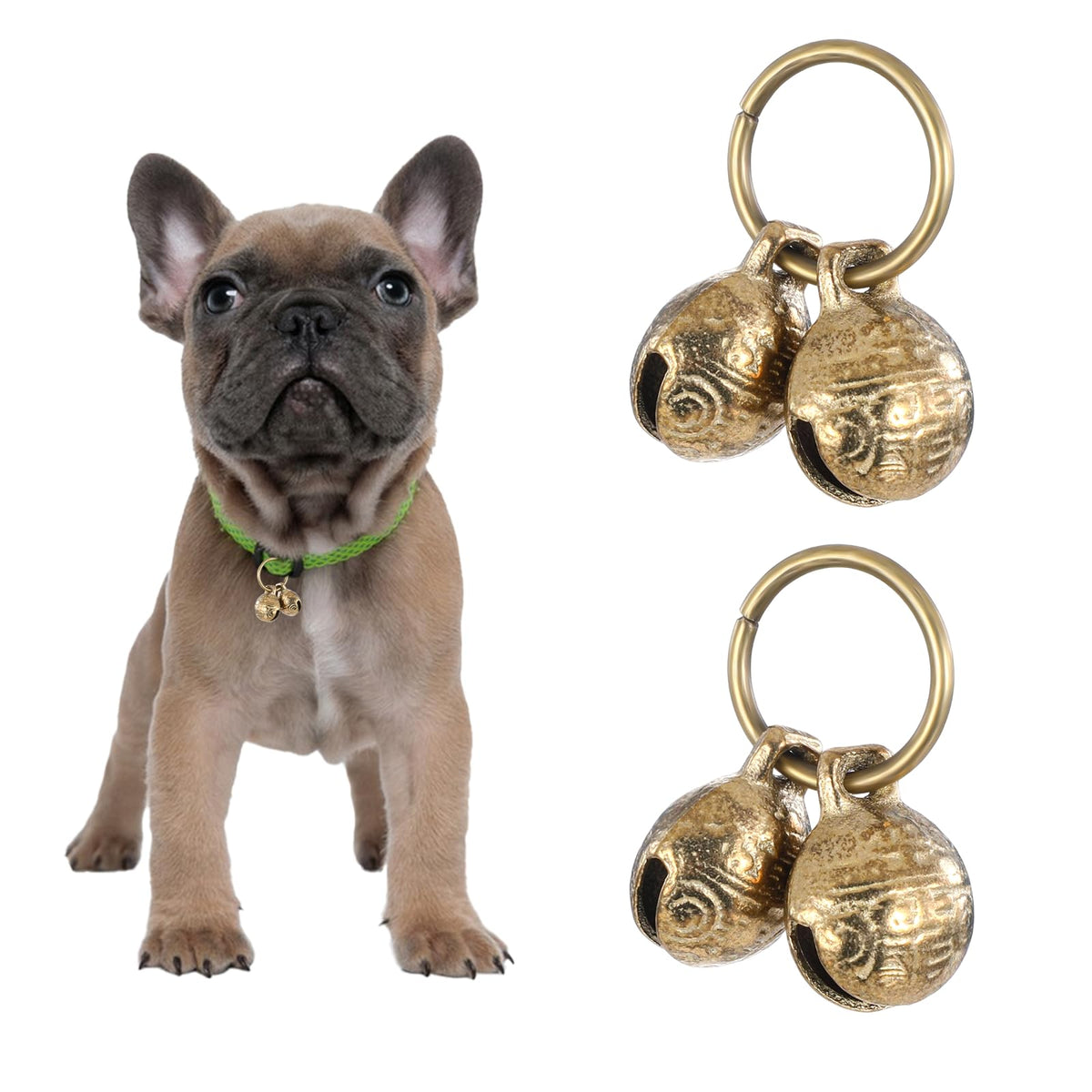 Copper Brass Dog Collar Bells 4 PCS S9444
