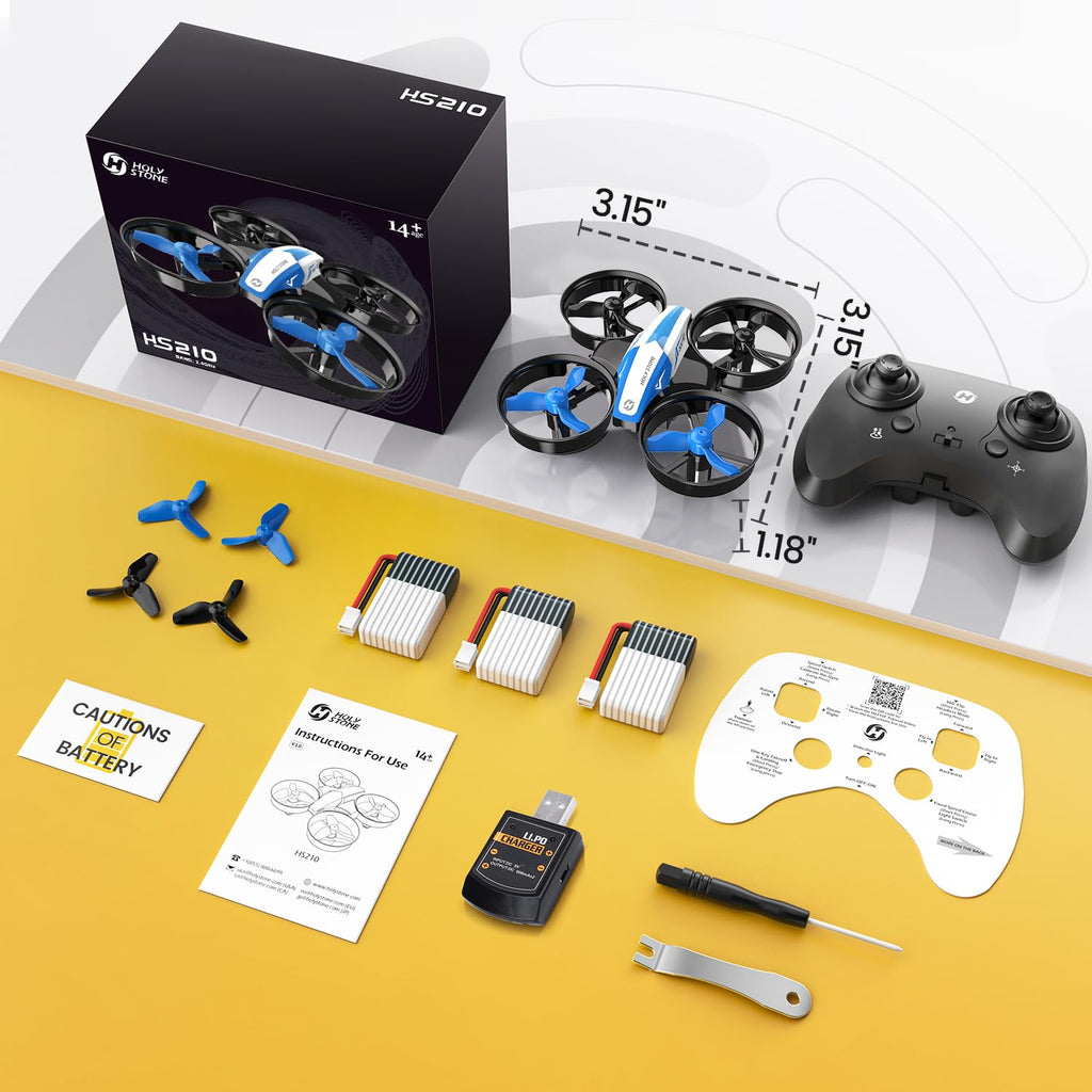 Mini Drone RC Nano Quadcopter with Auto Hovering 3D Flips and 3 Batteries Blue N503217