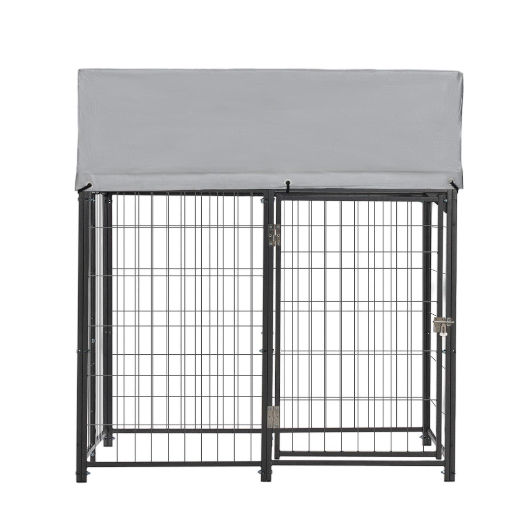 Outdoor Dog Kennel with UV-Resistant & Waterproof Roof Cover O18405