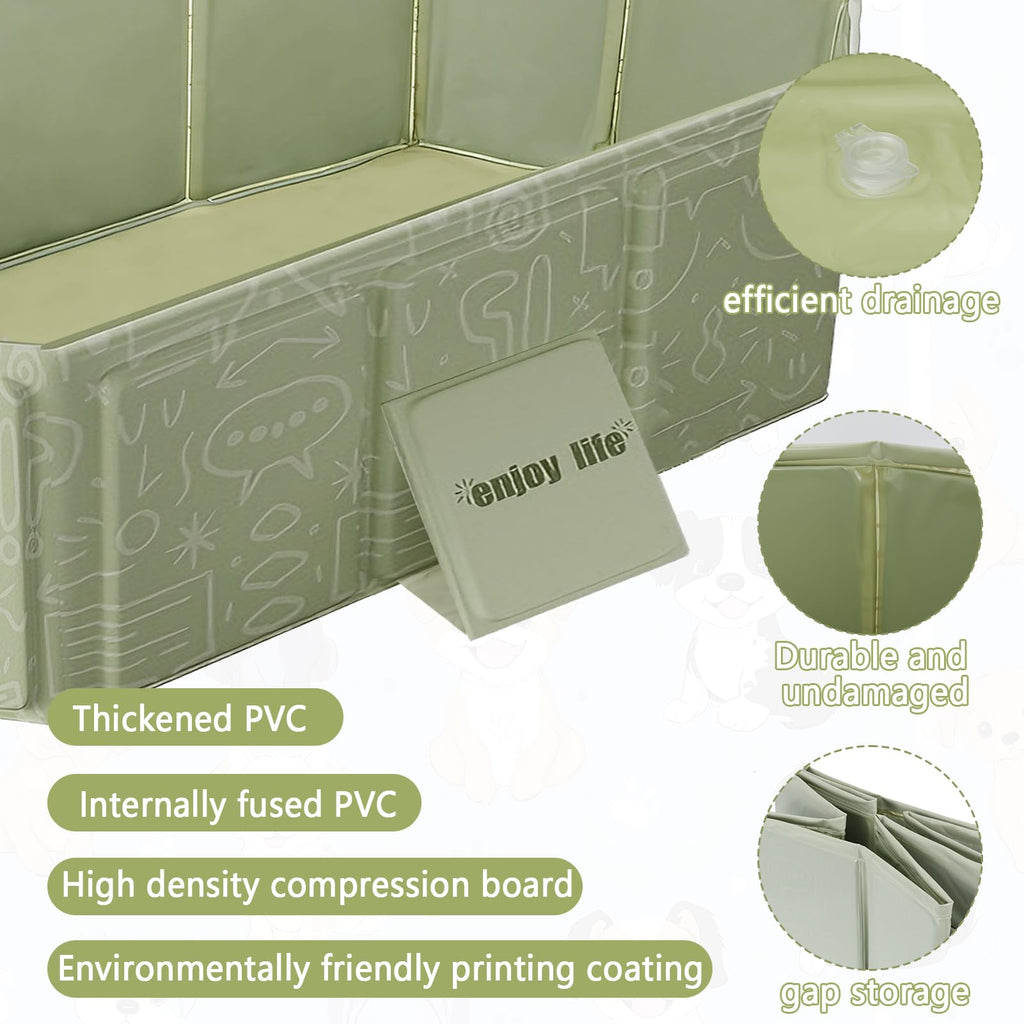 Foldable Pet Bath Pool 29.5×17.7 Inches Green P586814