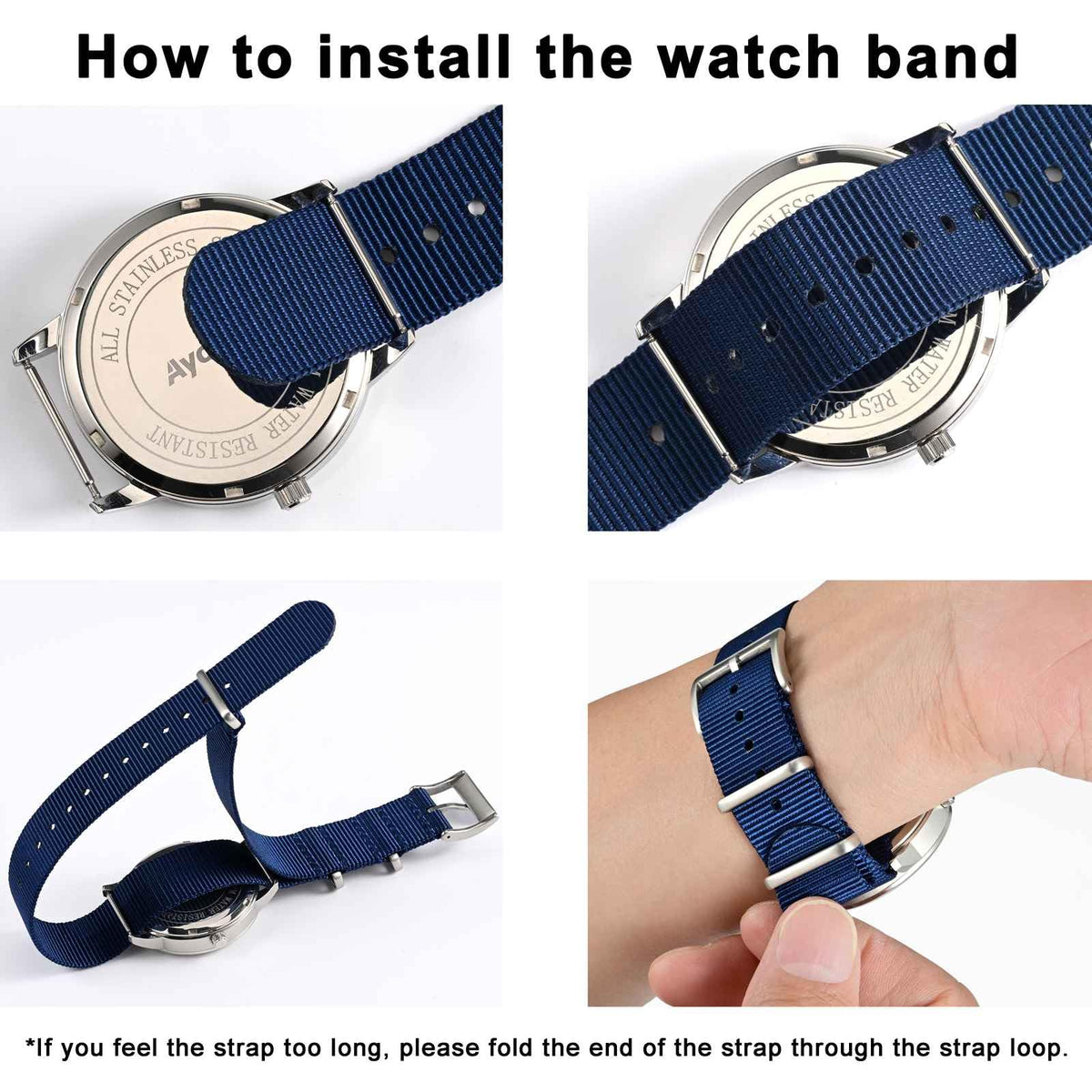 16mm 18mm 20mm 22mm Nylon Watch Bands S4341