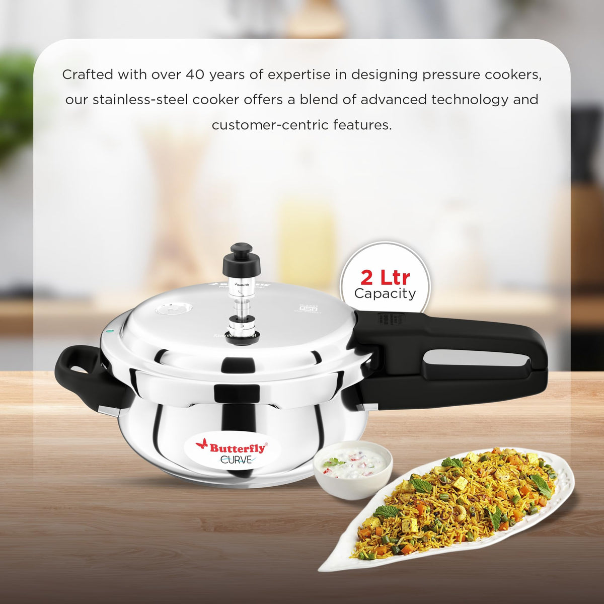 Stainless Steel Pressure Cooker - 2 Litres E80555