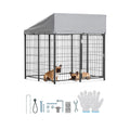 Outdoor Dog Kennel with UV-Resistant & Waterproof Roof Cover O18405