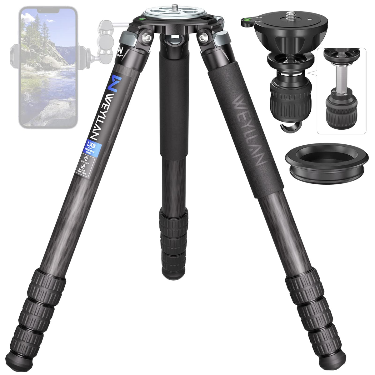 Carbon Fiber Tripod with 75mm Bowl and Adapter H557518