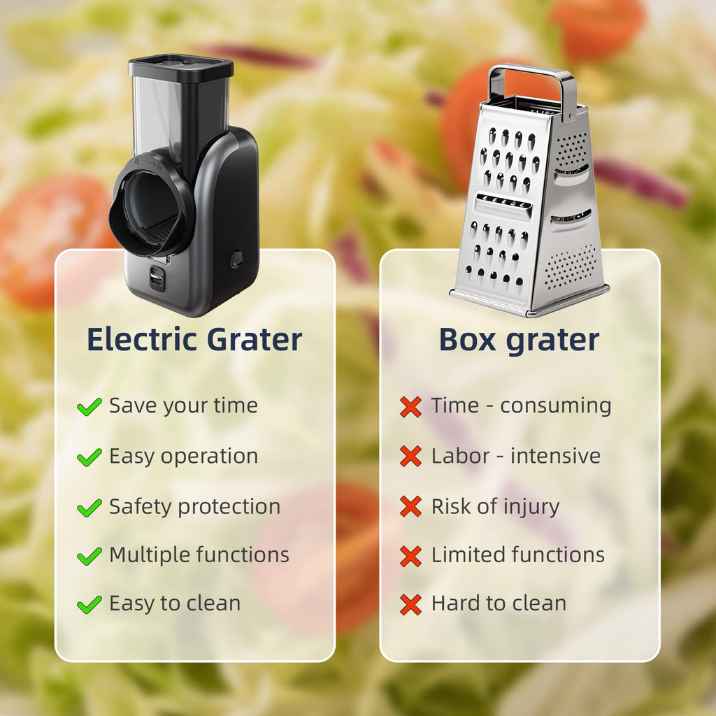 Electric Vegetable Slicer and Cheese Grater with 4 Stainless Steel Blades M5015