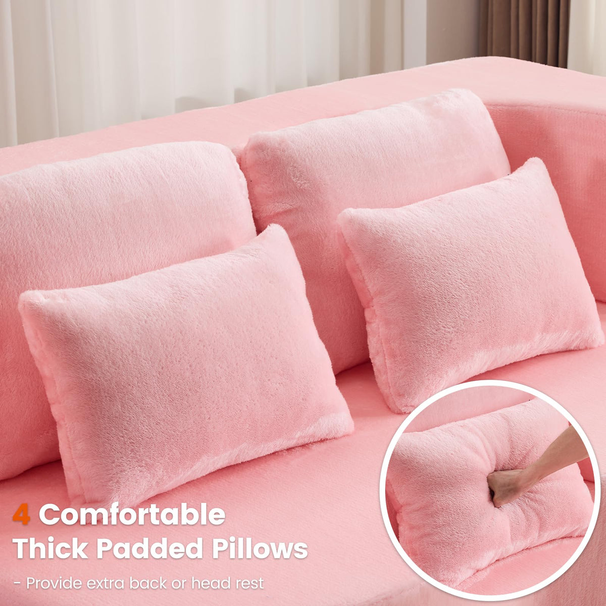 Pink Convertible Sofa Bed T853