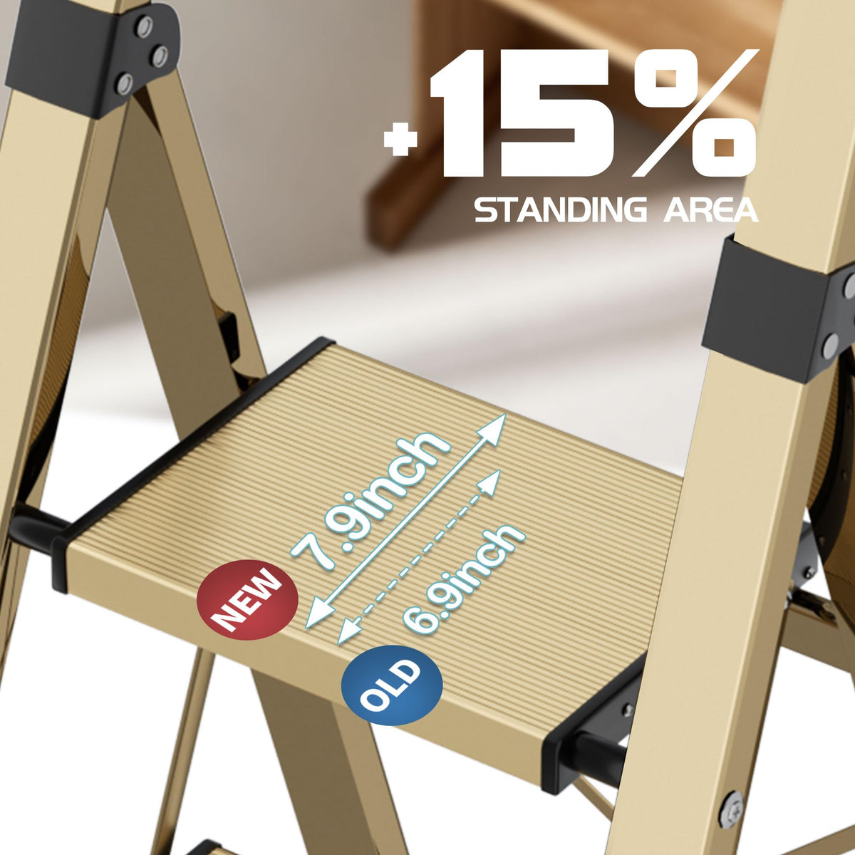 4 Step Lightweight Folding Ladder with Handgrip 330lbs Capacity M41119