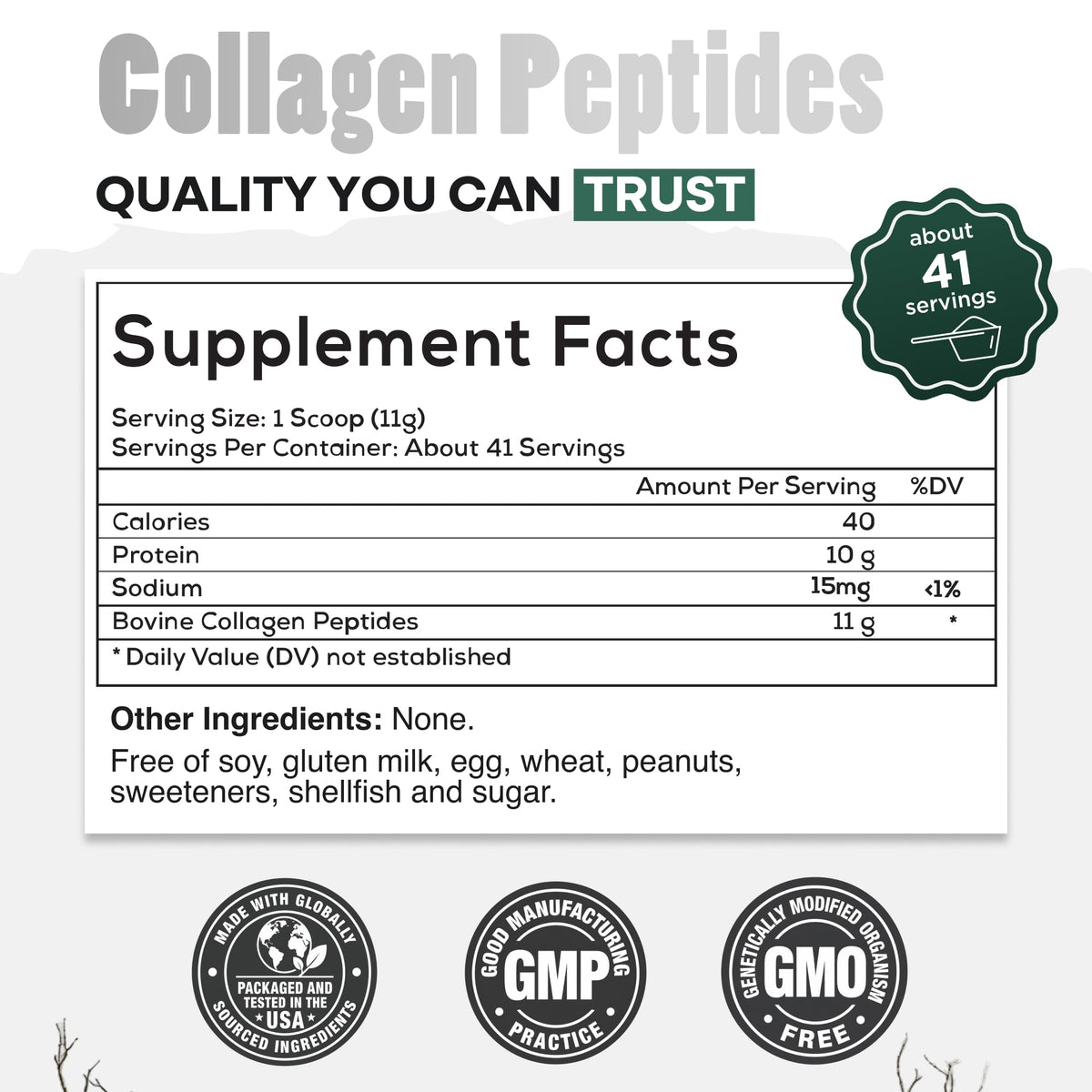 Collagen Peptides Powder Grass-Fed Hydrolyzed 16oz Z1360