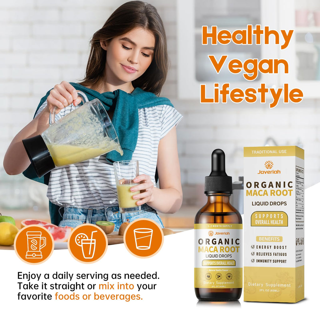 Organic Maca Root Liquid Drops with Ashwagandha 2 Fl Oz S52500