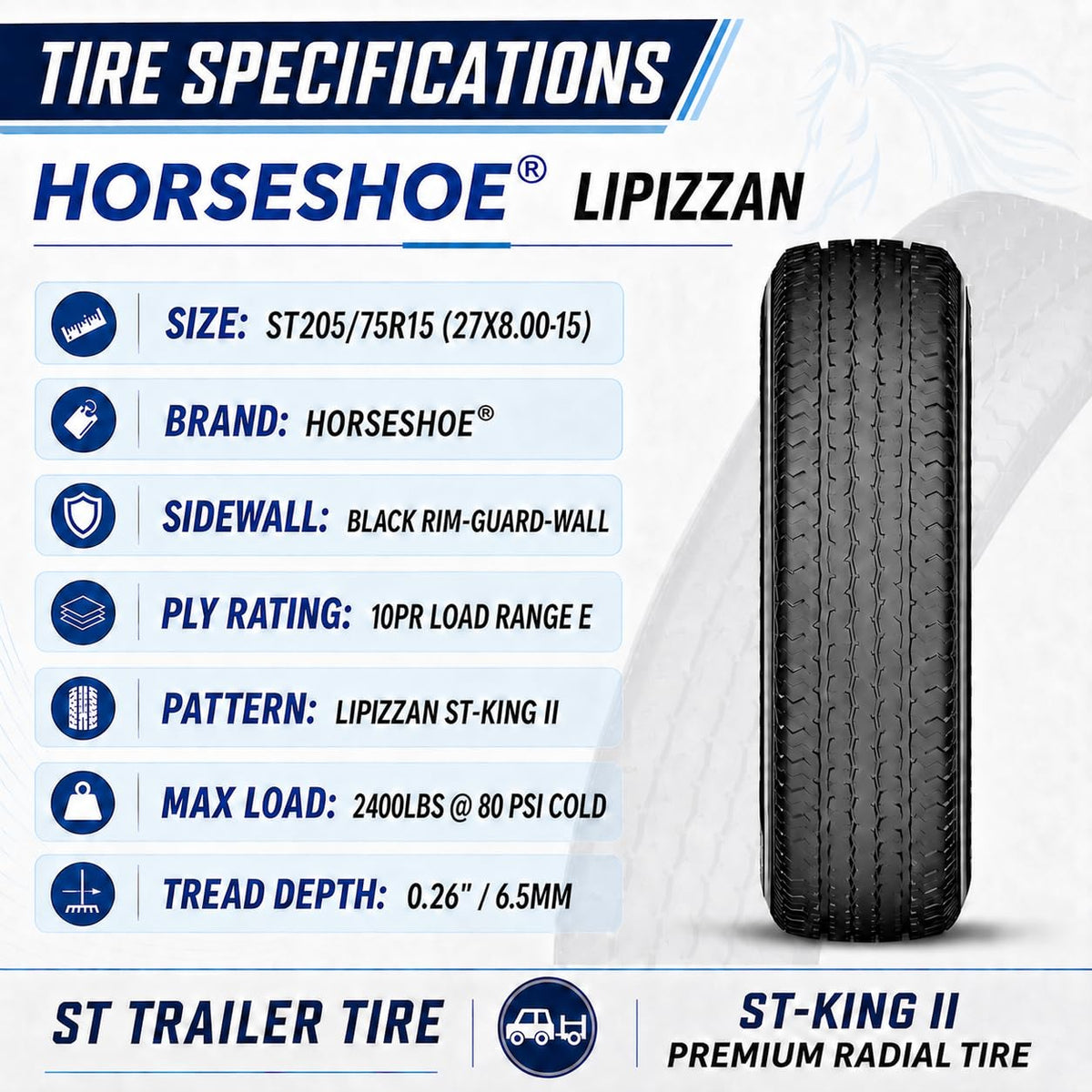 4 ST205/75R15 10PR Steel Belted Radial Trailer Tire M4482