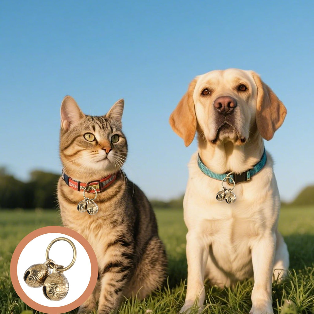 Copper Brass Dog Collar Bells 4 PCS S9444