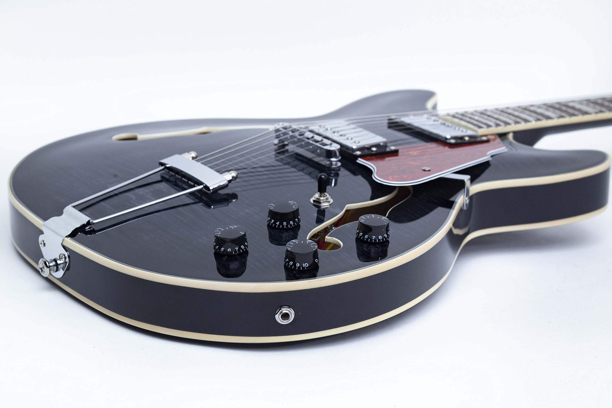 Black Semi-Hollow Body Electric Guitar with Gig Bag R644