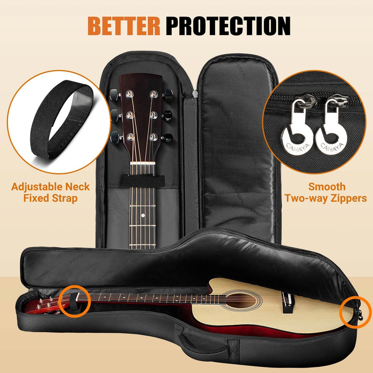 42 43 44In 0.5In Thick Padding Acoustic Guitar Bag Q8082