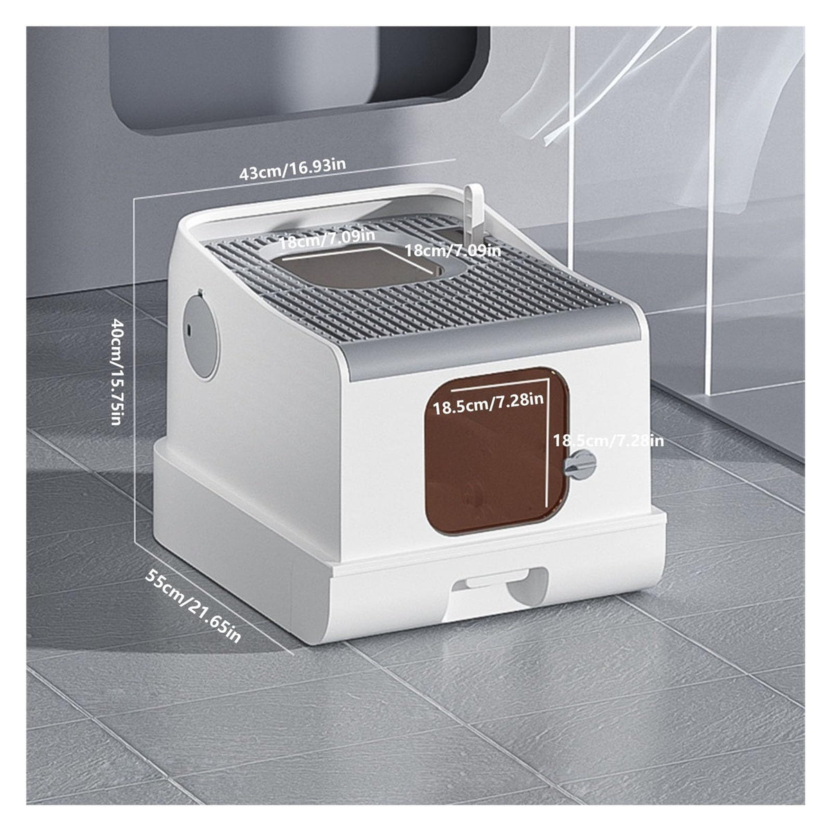 Fully Enclosed Extra Large Cat Litter Box Y13268