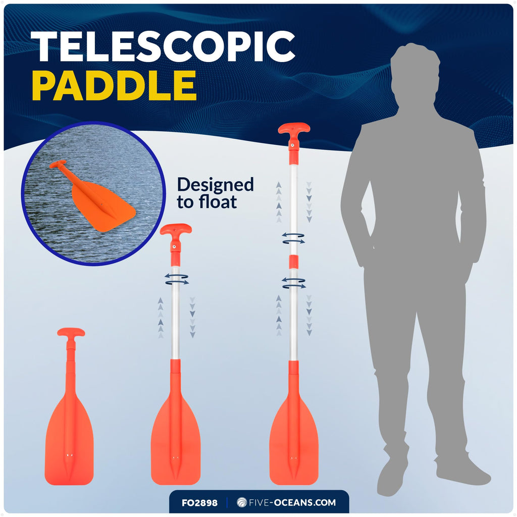 Telescoping Floating Orange Boat Paddle Q95168