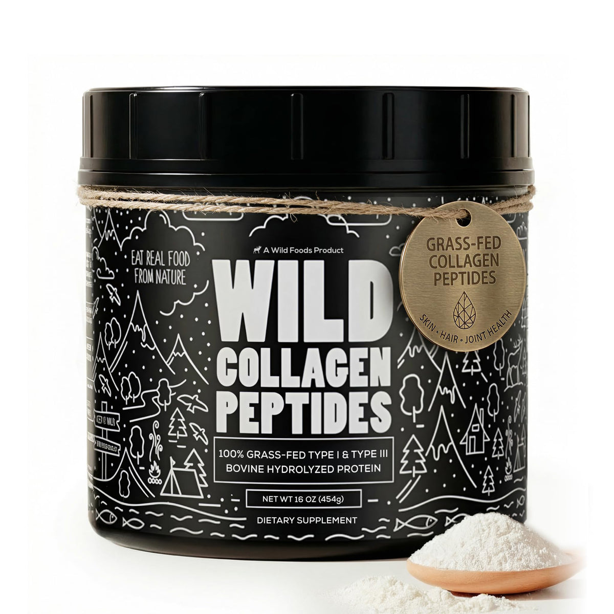 Collagen Peptides Powder Grass-Fed Hydrolyzed 16oz Z1360