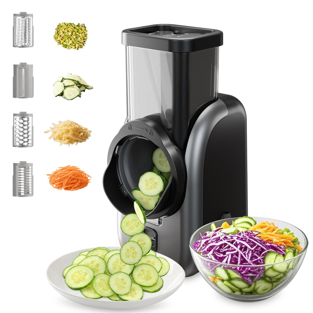 Electric Vegetable Slicer and Cheese Grater with 4 Stainless Steel Blades M5015