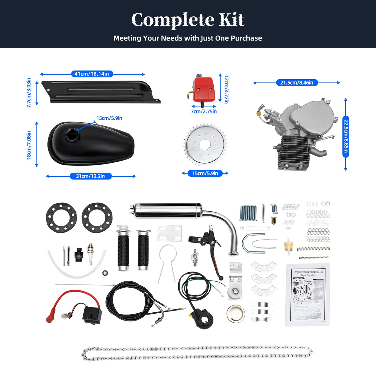 2-Stroke 100cc Bike Motor Kit O63976