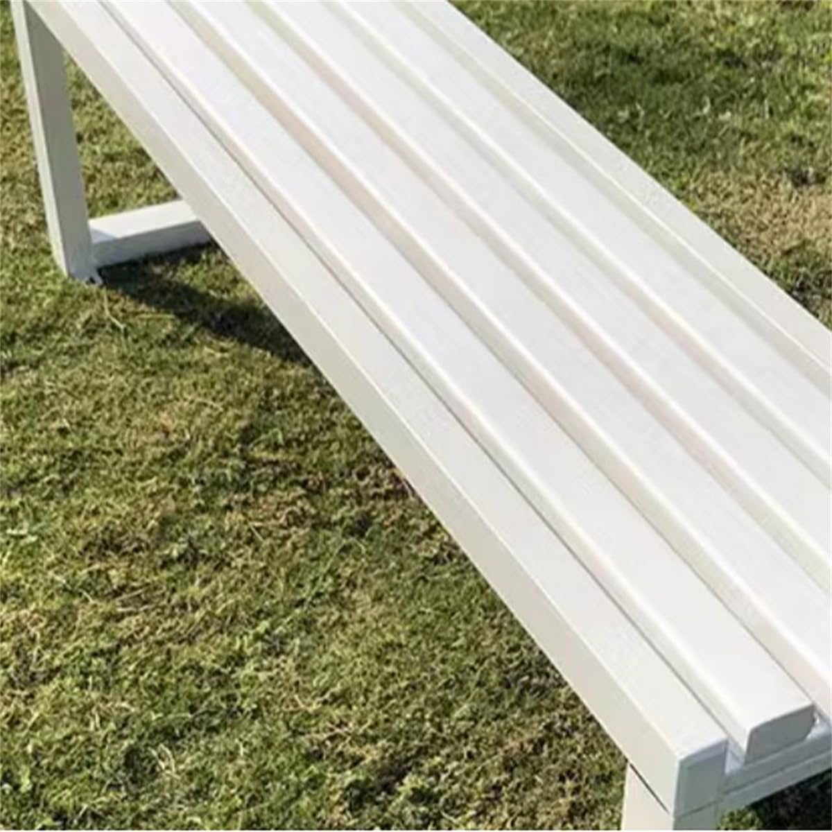 White Metal Frame Patio Bench K2866