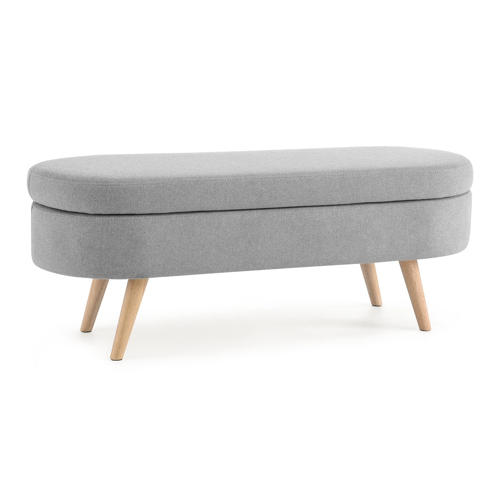 Oval Storage Bench with Rubber Wood Legs Q8763