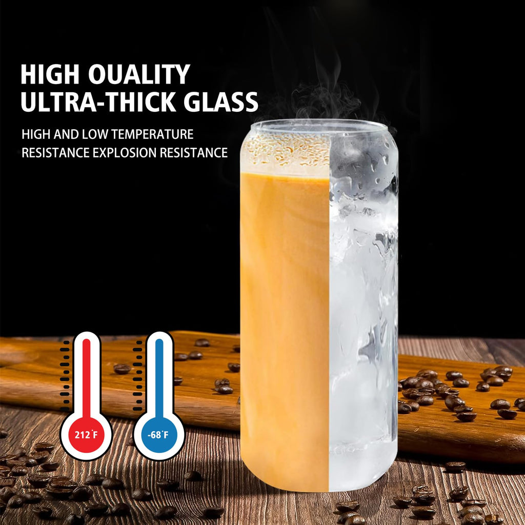 20 oz Glass Cups with Lids and Straws Set of 2 Q3635