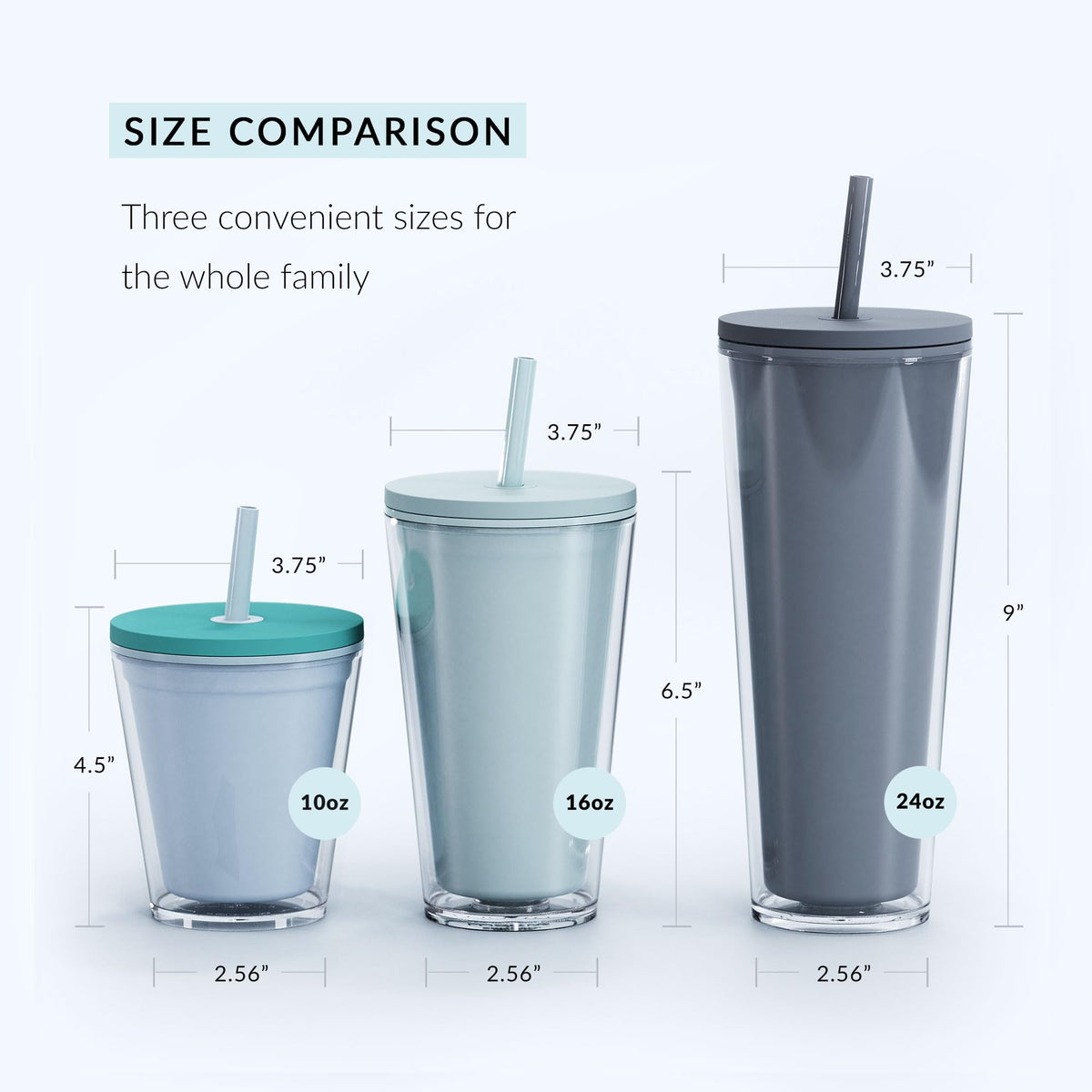 Clear 16oz Insulated Acrylic Tumbler with Lid and Straw, 2 Pack M723924
