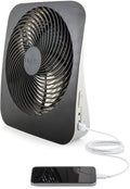 10 in Portable Desk Fan 2-Speed with USB Port G5386
