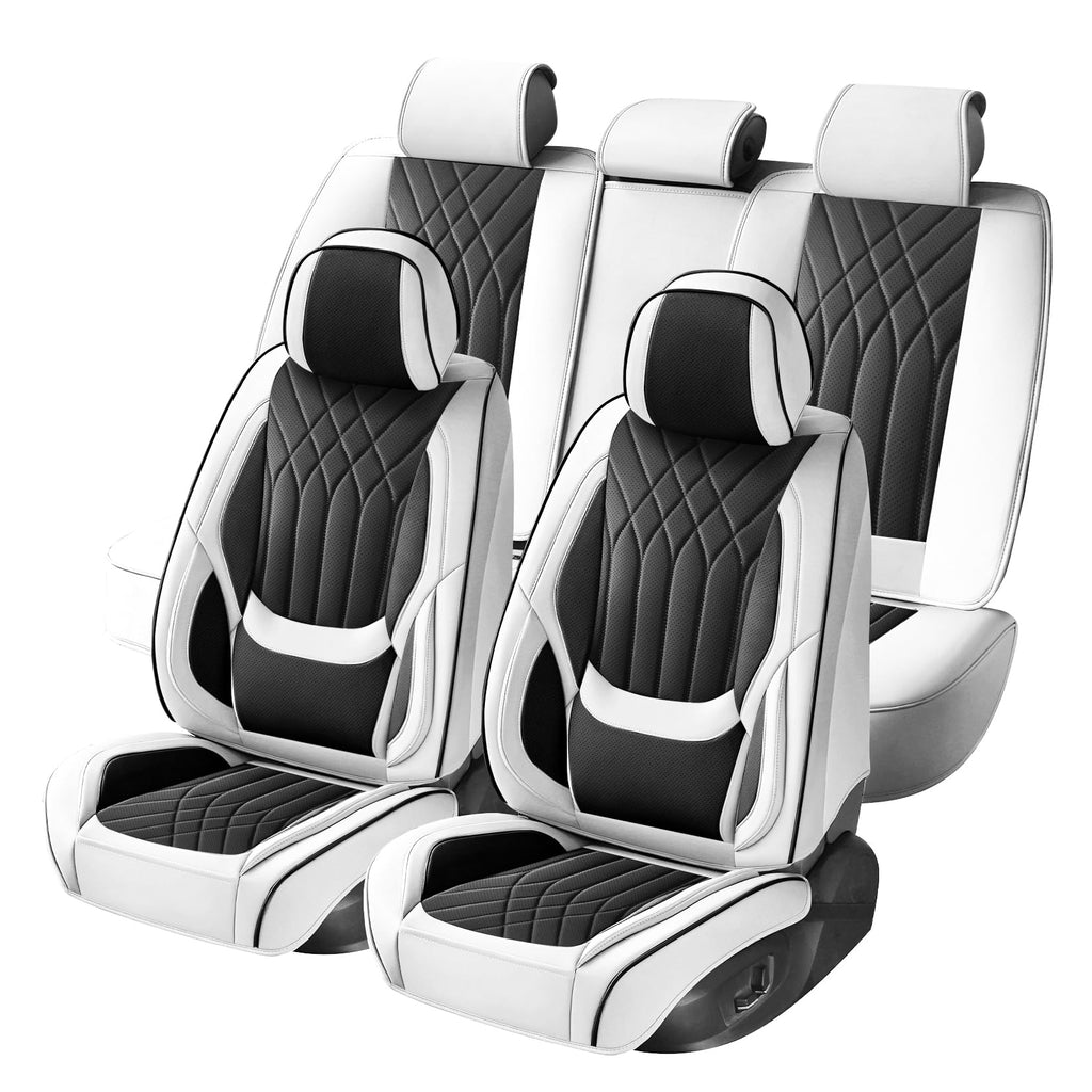 Black White Car Seat Covers Full Set I4510