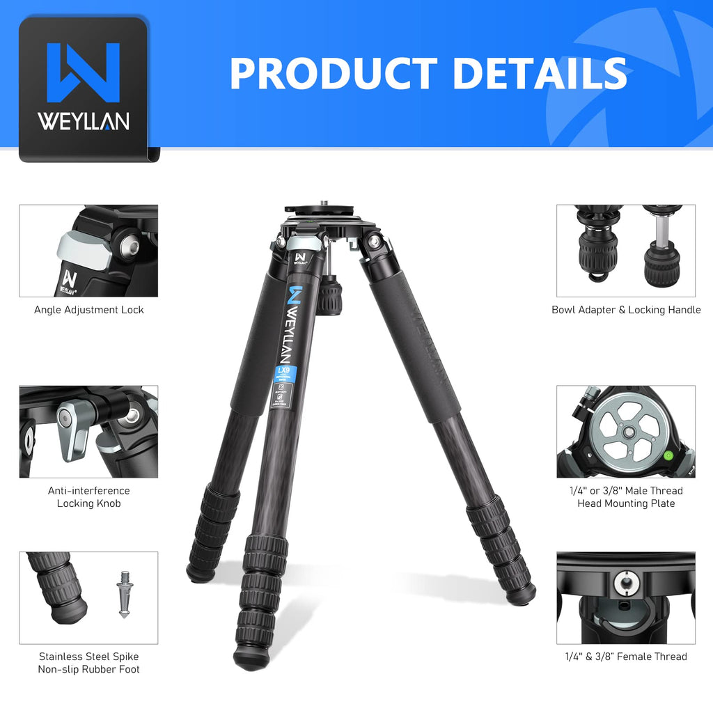 Carbon Fiber Tripod with 75mm Bowl and Adapter H557518