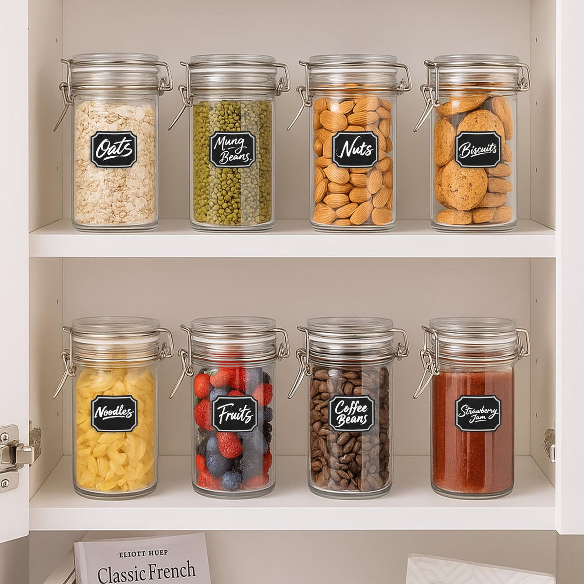 8 PCS 16 oz Glass Jars with Airtight Lid K22863