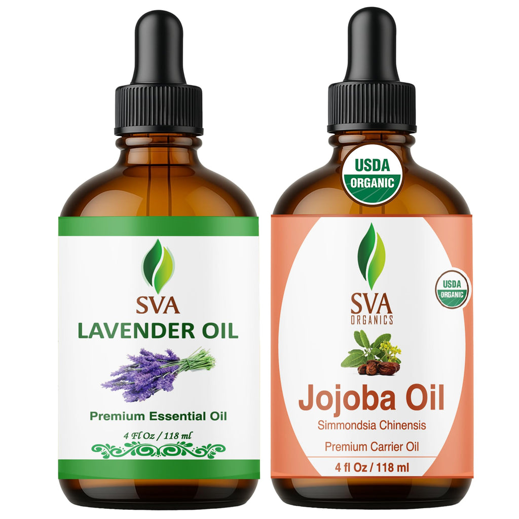 Jojoba Lavender Duo Glass Bottles with Droppers 4 Fl oz H73228